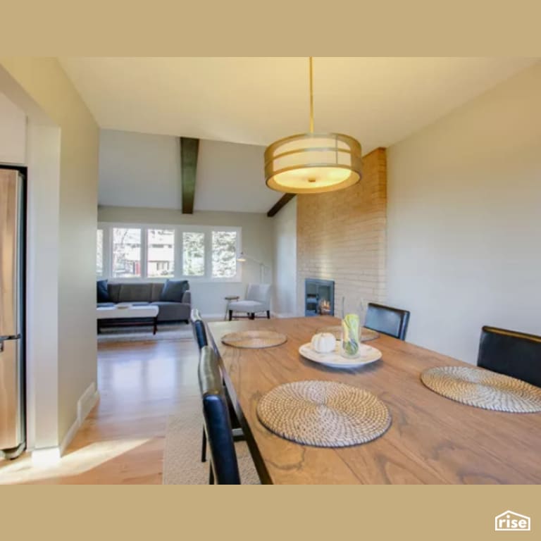 Dining Room with Gas Fireplace by Constructive Builders