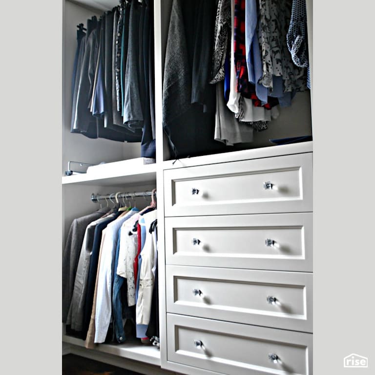 Lakefield Cove - Closet with Wood Veneer Cabinet by Amazing Space Interiors