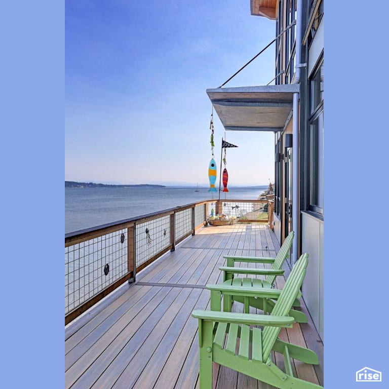 2 story Camano Island Home with Composite Decking by FabCab Inc