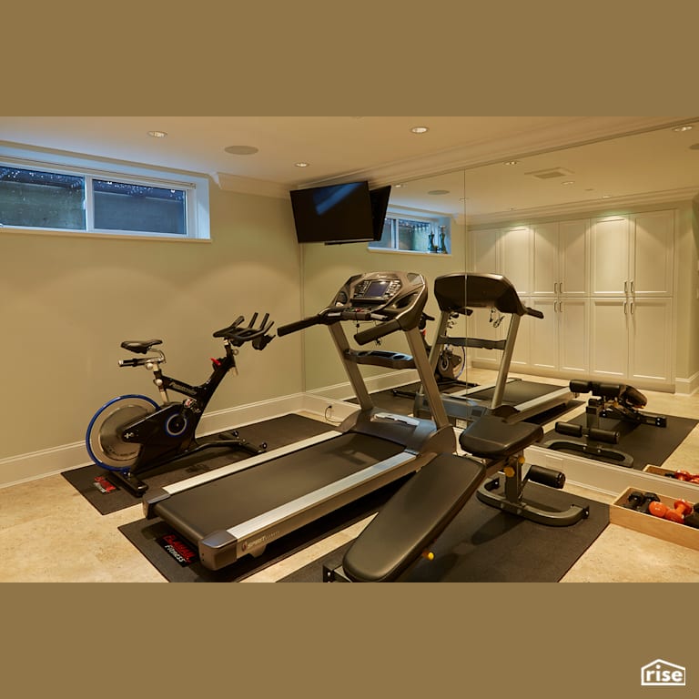Gym with Integrated LED by My House Design/Build Team Ltd.