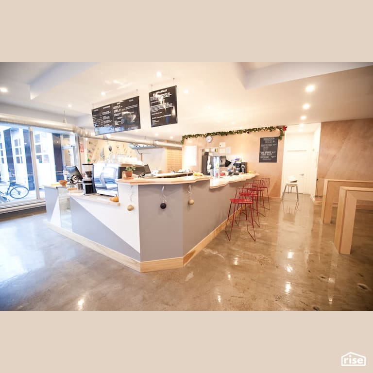 Cafe Cabinets with Concrete Flooring by RSI Projects
