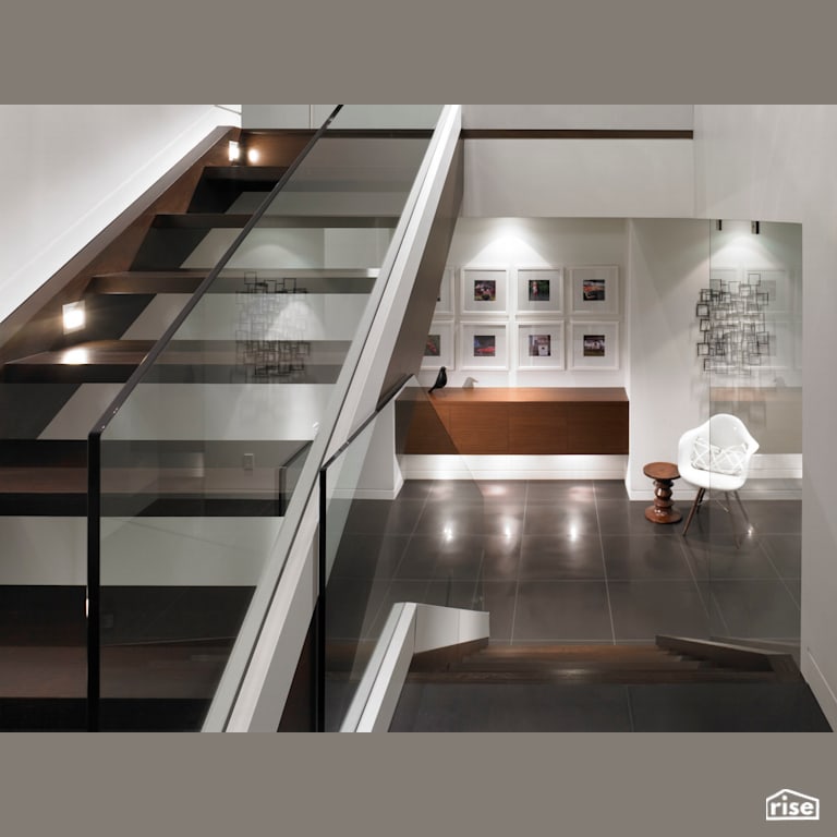 Staircase with Integrated LED by My House Design/Build Team Ltd.