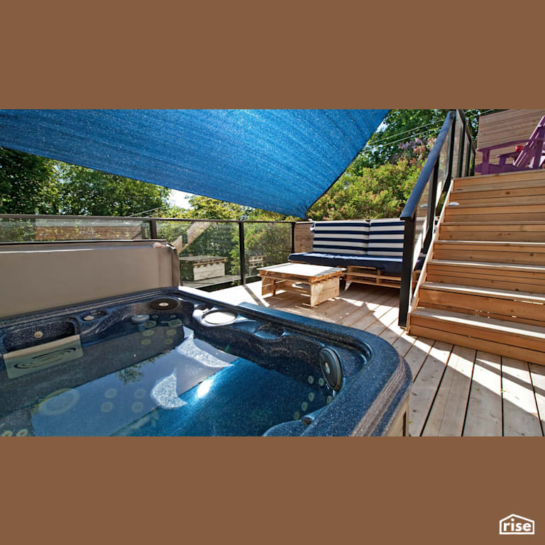 Hot Tub Deck with Pressure Treated Decking by RSI Projects