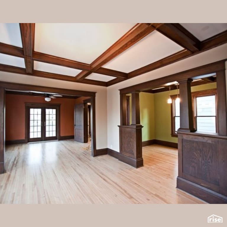 Living and Dining Room with FSC Certified Hardwood by Constructive Builders