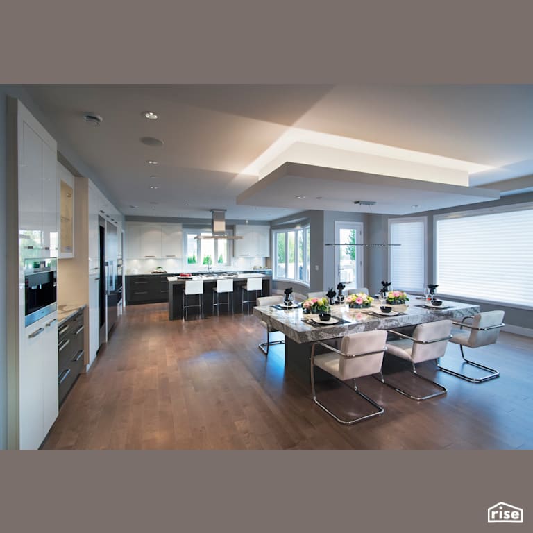 Dining Room with Integrated LED by My House Design/Build Team Ltd.