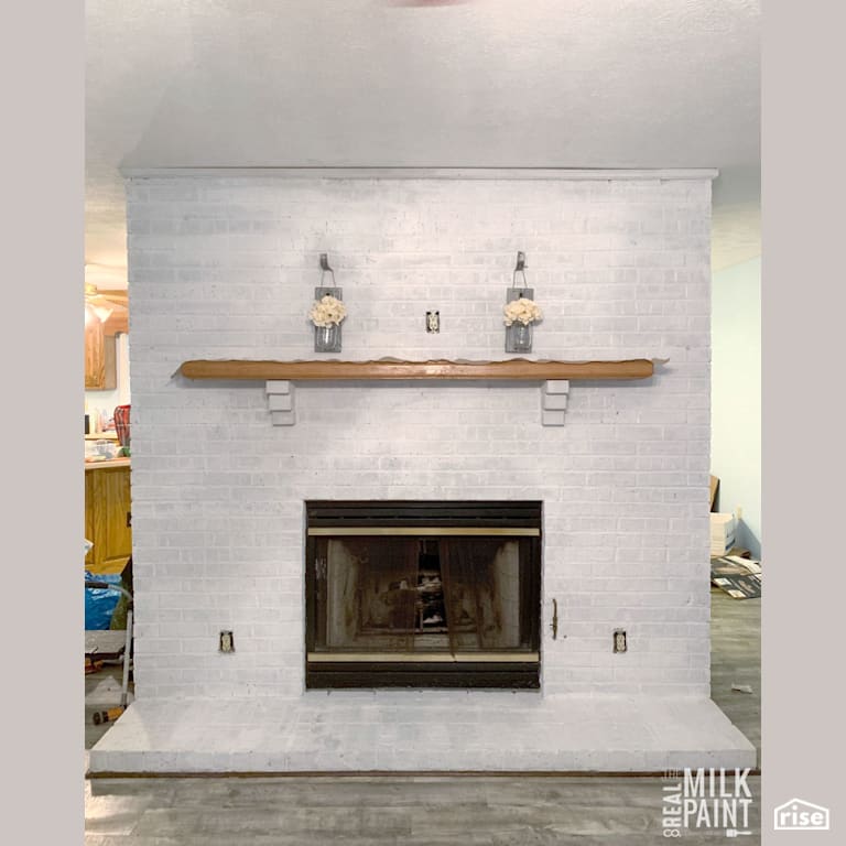 Natural Wood Fireplace Painted With Milk Paint with Milk Paint by Real Milk Paint Co