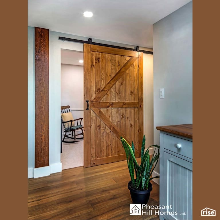 Sliding Door with Integrated LED by Pheasant Hill Homes Ltd.