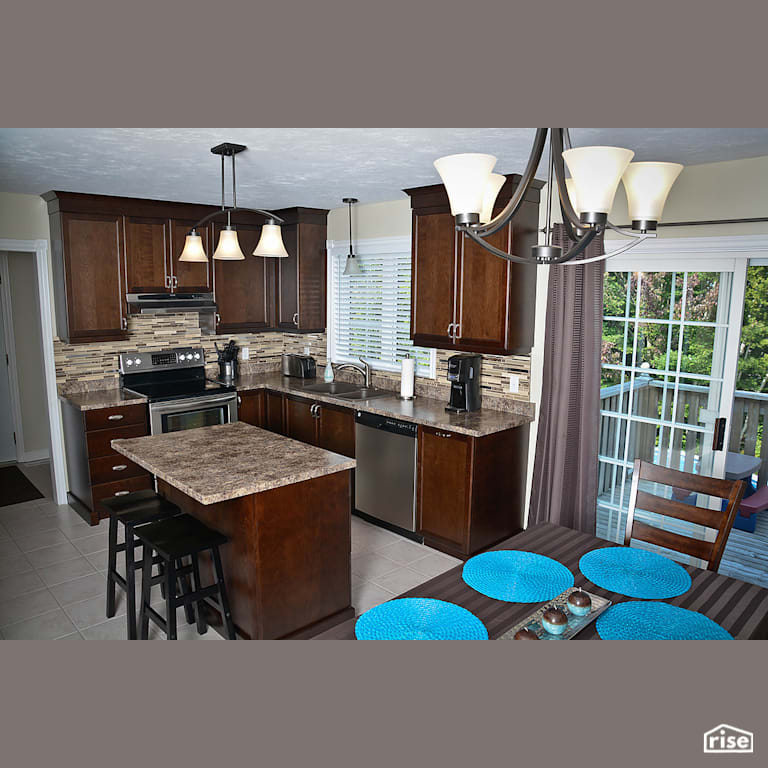 Brown Kitchen Reno with LED Lighting by Home Fashions