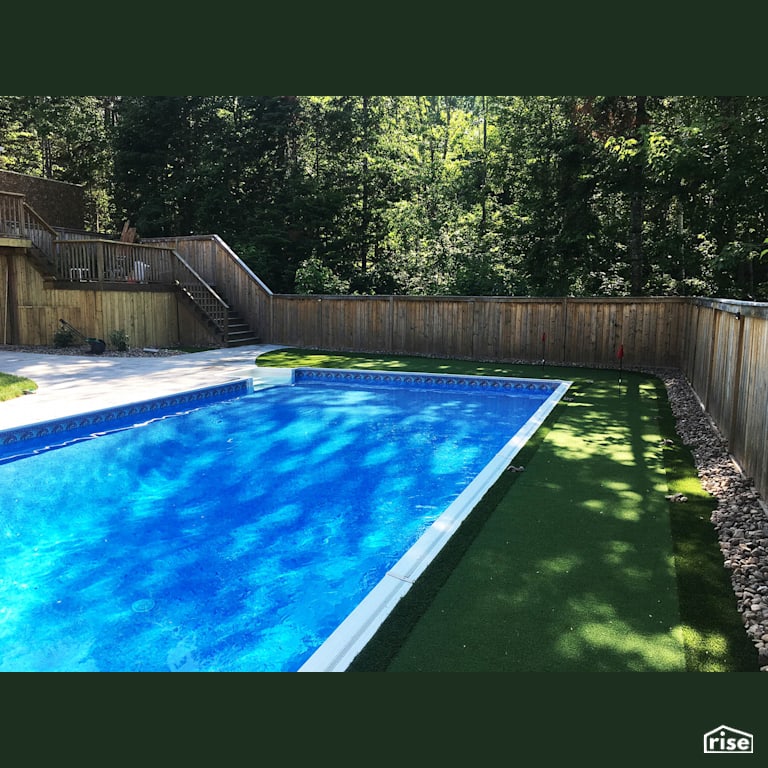 Backyard Pool Landscaping with Pressure Treated Decking by Earthworks Landscape & Design