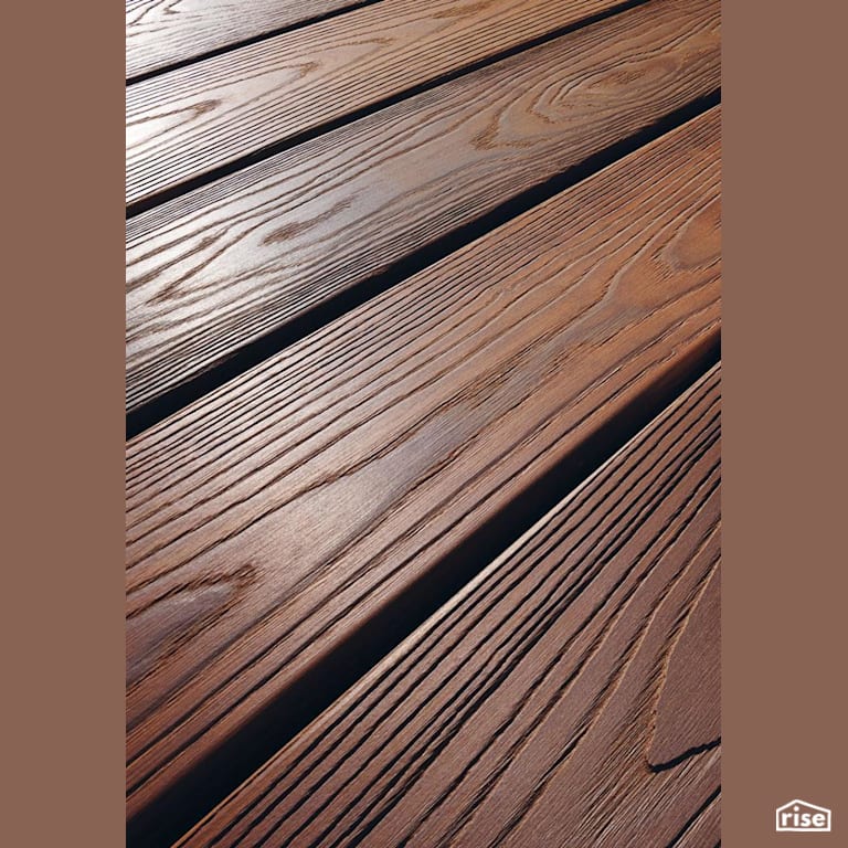 Thermally Modified Brushed Ash Decking with Thermally Modified Wood Decking by Thermalwood Canada