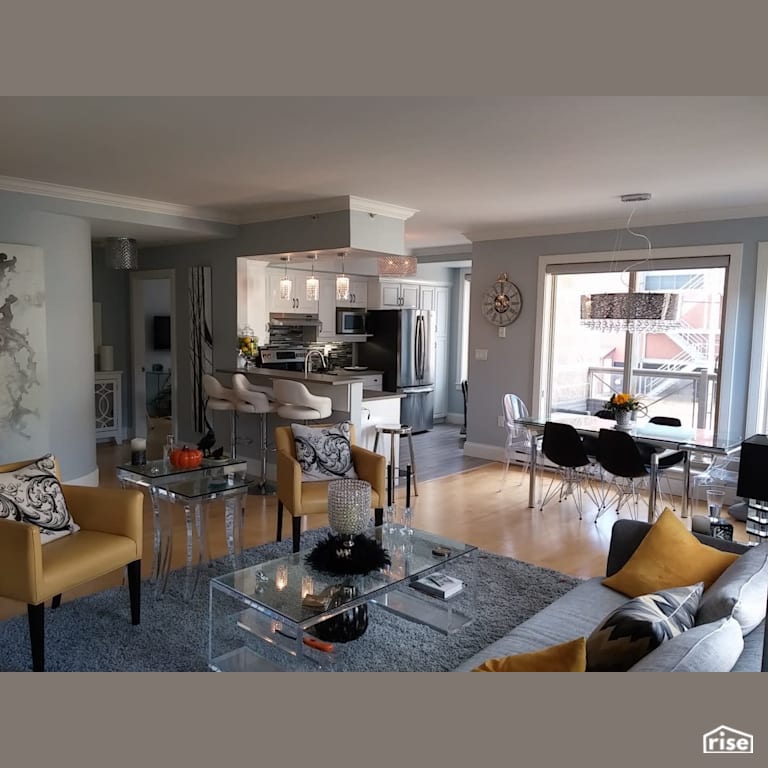 Isleville - Living Room with Engineered Hardwood by Amazing Space Interiors