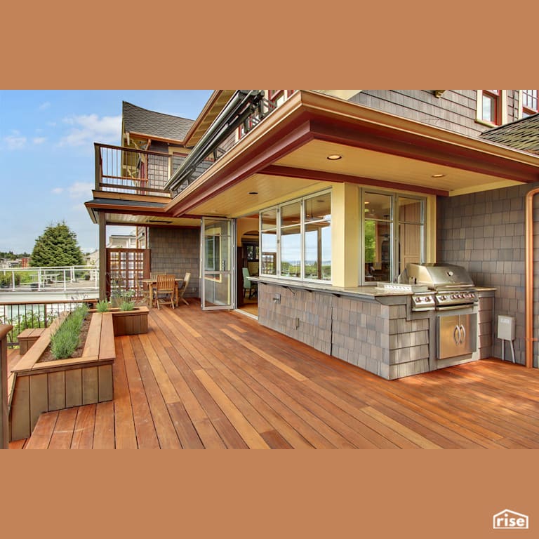 Craftsman rear deck with Integrated LED by Gant Nychay Architecture PLLC