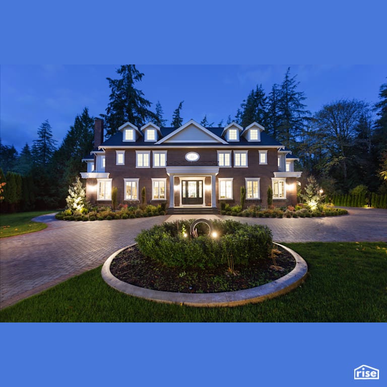 Exterior with Accent Outdoor Lighting by My House Design/Build Team Ltd.
