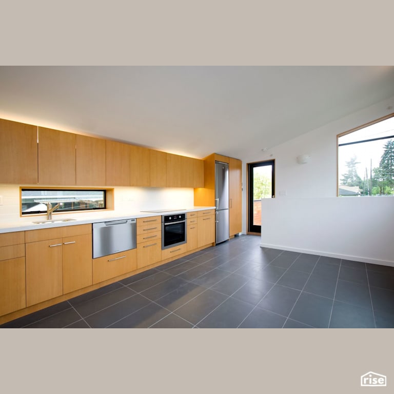 Mendoza House - Kitchen with Fixed Window by Lanefab Design/Build