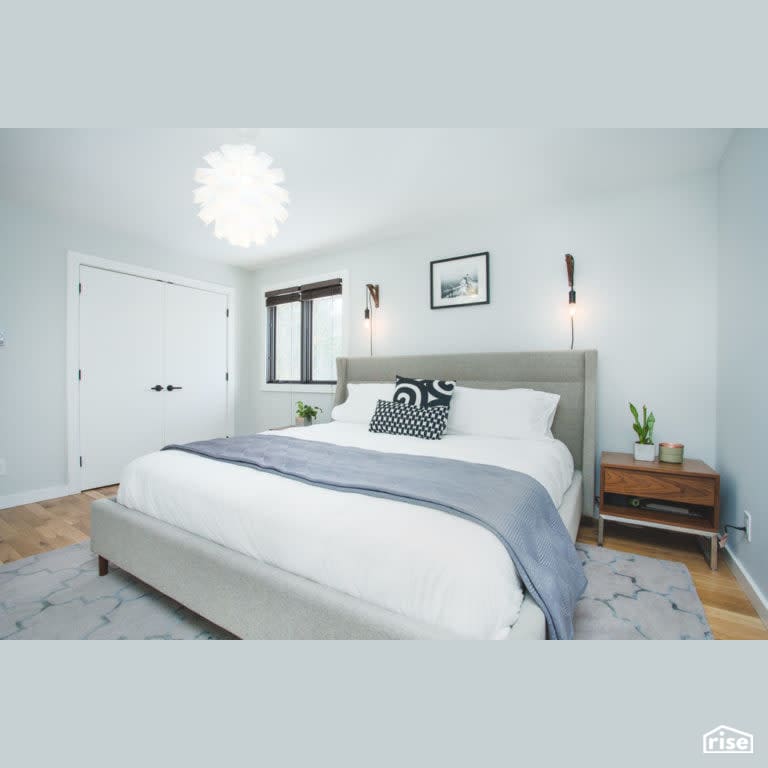 Joyfully Warm Rothesay Reno Master Bedroom with LED Lighting by Vantage Build