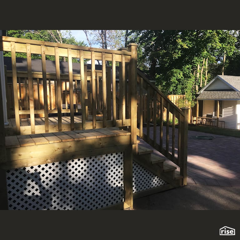 Backyard Deck with Pressure Treated Decking by Earthworks Landscape & Design