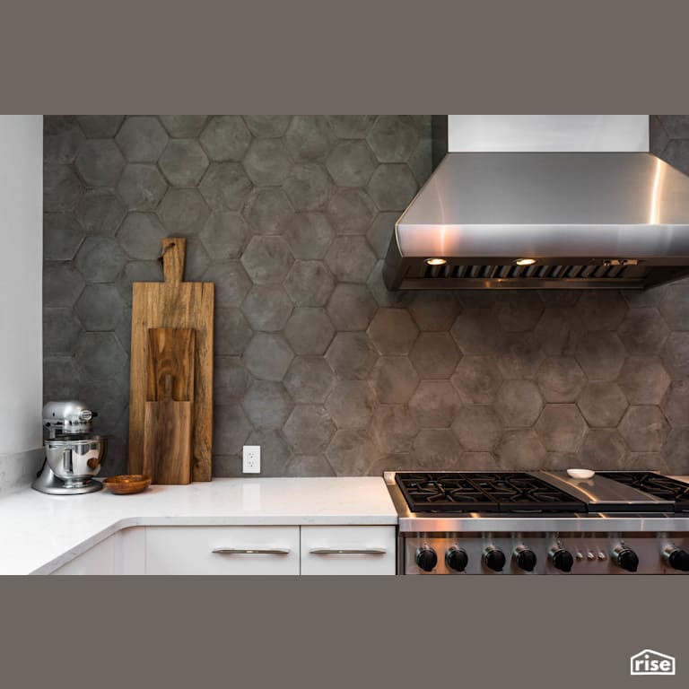 Fort Langley Modern Blend - Kitchen with Gas Cooktop by My House Design/Build Team Ltd.