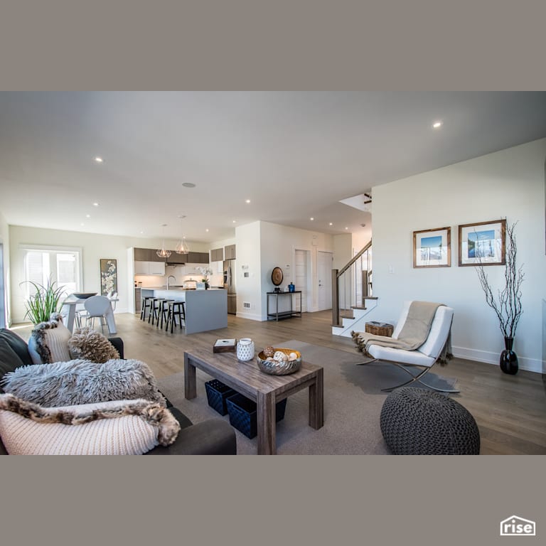 The Tempranillo - Kitchen and Living Room with Laminate Flooring by Bowers Construction