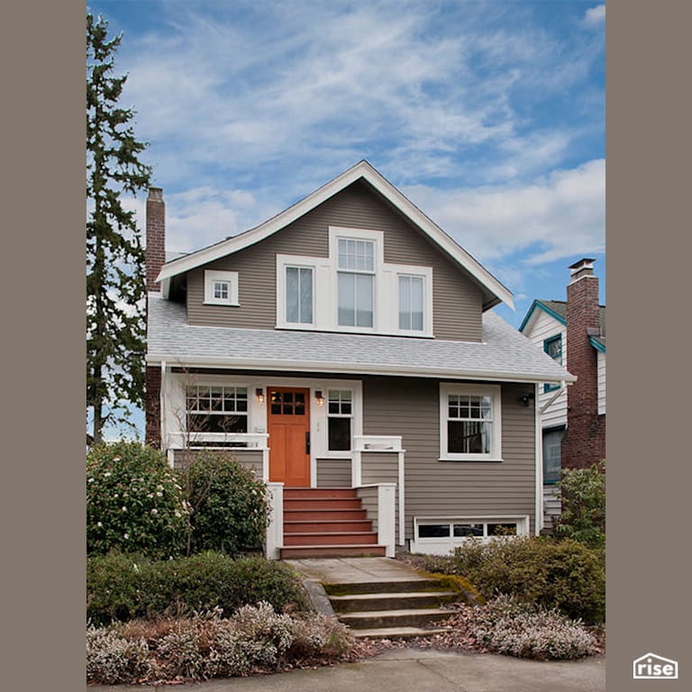 Biege Craftsman exterior with Fixed Window by Gant Nychay Architecture PLLC