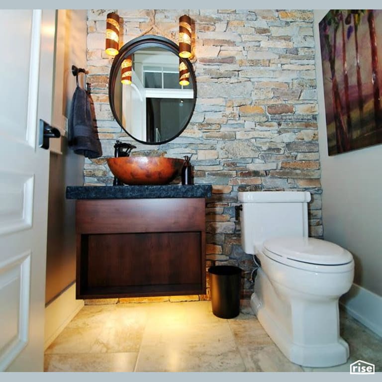 Copper Island Fine Homes - Bathroom with Dual Flush Toilet by Copper Island Fine Homes Inc.
