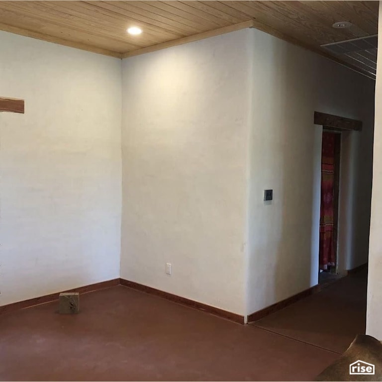 Hallway in Texas compressed earth block home with Compressed Earth Blocks by TexaTerra Block