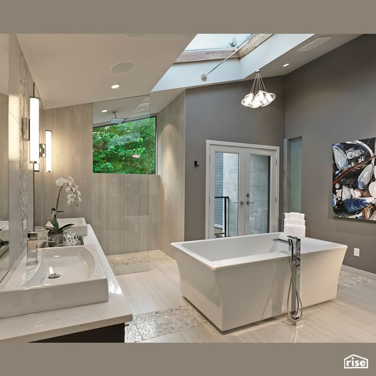 Master Ensuite with Integrated LED by My House Design/Build Team Ltd.