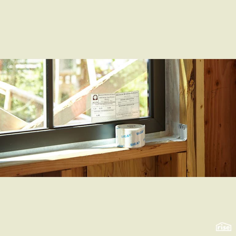 Air sealed windows at West Vancouver home with Interior Air Sealing Tape by SIGA North America