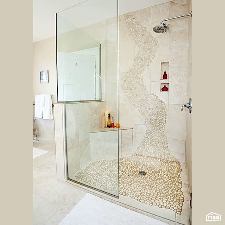 Copper Island Fine Homes - Bathroom with Ceramic Tile Floors by Copper Island Fine Homes Inc.