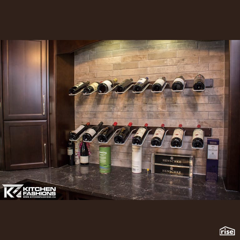 Kitchen Fashions - Elegant Wine Room and Expansive Kitchen with Integrated LED by Home Fashions