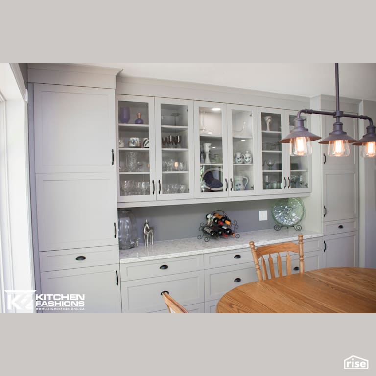 Kitchen Fashions - Gossamer Grey Kitchen with LED Lighting by Home Fashions