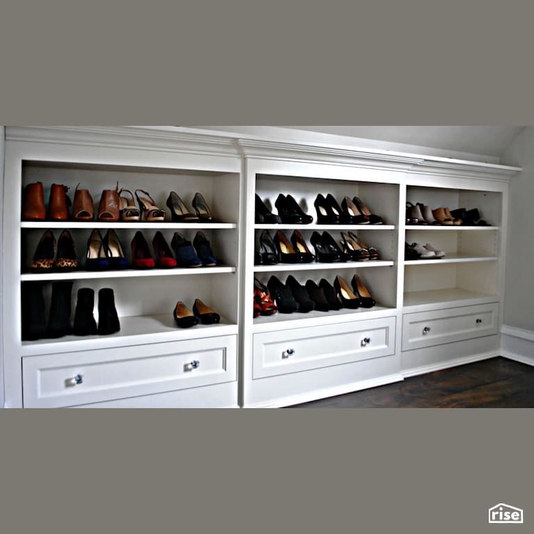 Lakefield Cove - Closet with Wood Veneer Cabinet by Amazing Space Interiors