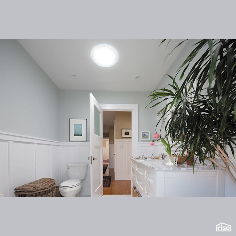Bathroom w/ Skylight and Plant with Low-Flush Toilet by Solatube International, Inc.