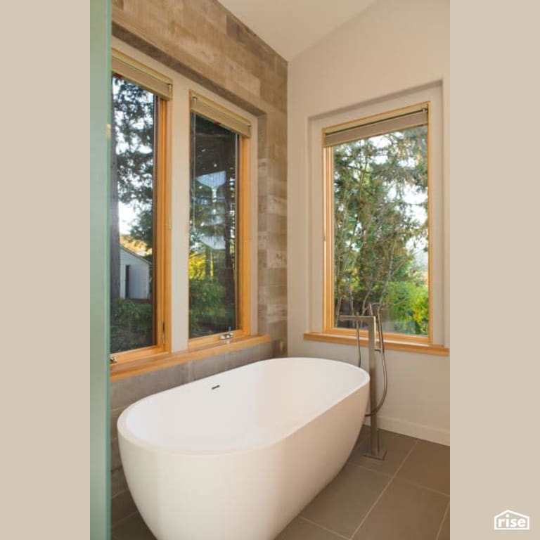 Soaker Tub with Low-Flow Bathroom Faucet by Winsome Construction