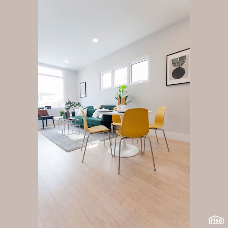 Black Street Development Open Dining and Living Room with Integrated LED by Module