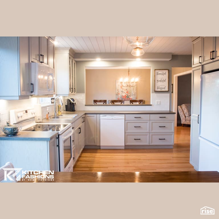 Kitchen Fashions - Beautiful Grey Frosted Kitchen with LED Lighting by Home Fashions
