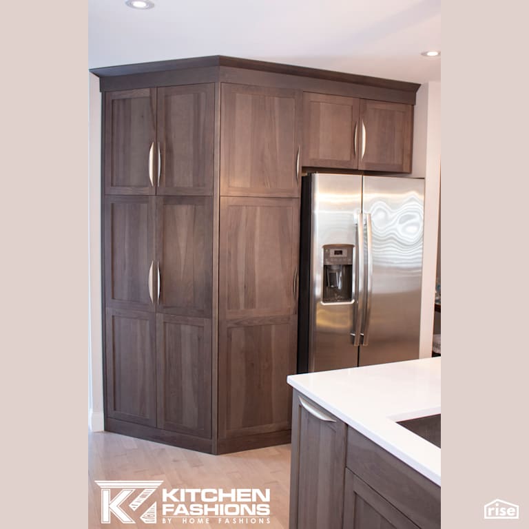 Kitchen Fashions - Hickory Slate Kitchen with Refrigerator by Home Fashions