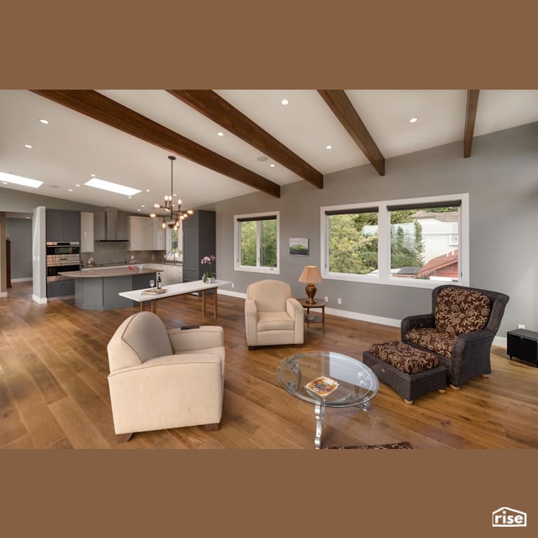Living Room with Integrated LED by My House Design/Build Team Ltd.