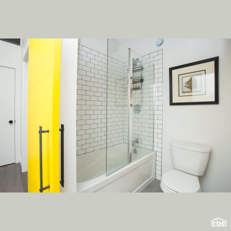 Bachelor Pad Renovation Bathroom with Low-Flush Toilet by Vantage Build