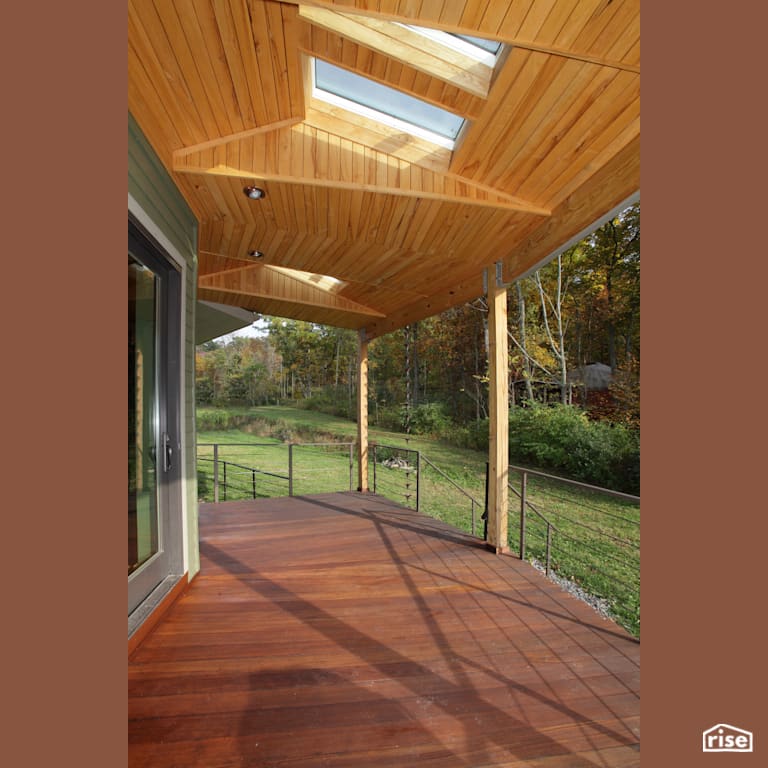 Roundhouse decking with Integrated LED by Deltec Homes