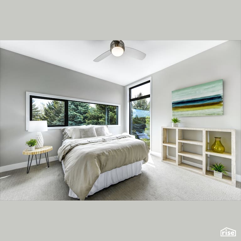 Bedroom with natural light with Ceiling Light by Alpen High Performance Products