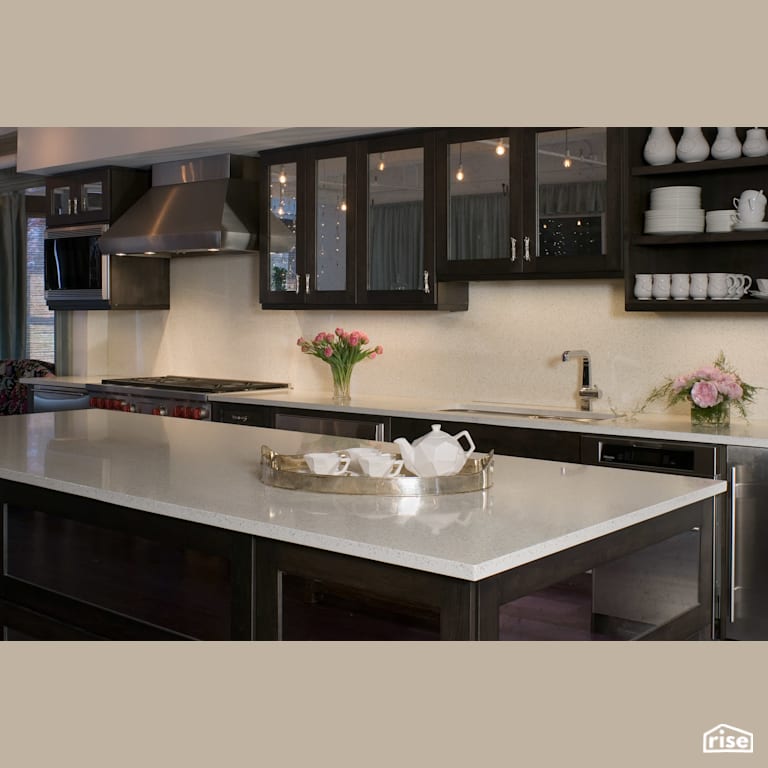 Alpine White Kitchen Countertop with Recycled Glass Countertop by IceStone