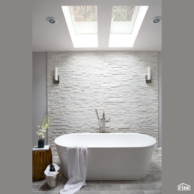 An Ensuite You’ll Never Want to Leave with Wall Light by Case Design/Remodeling