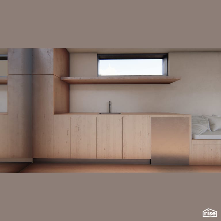 ADU - Kitchen with Low-Flow Kitchen Faucet by RAD LAB