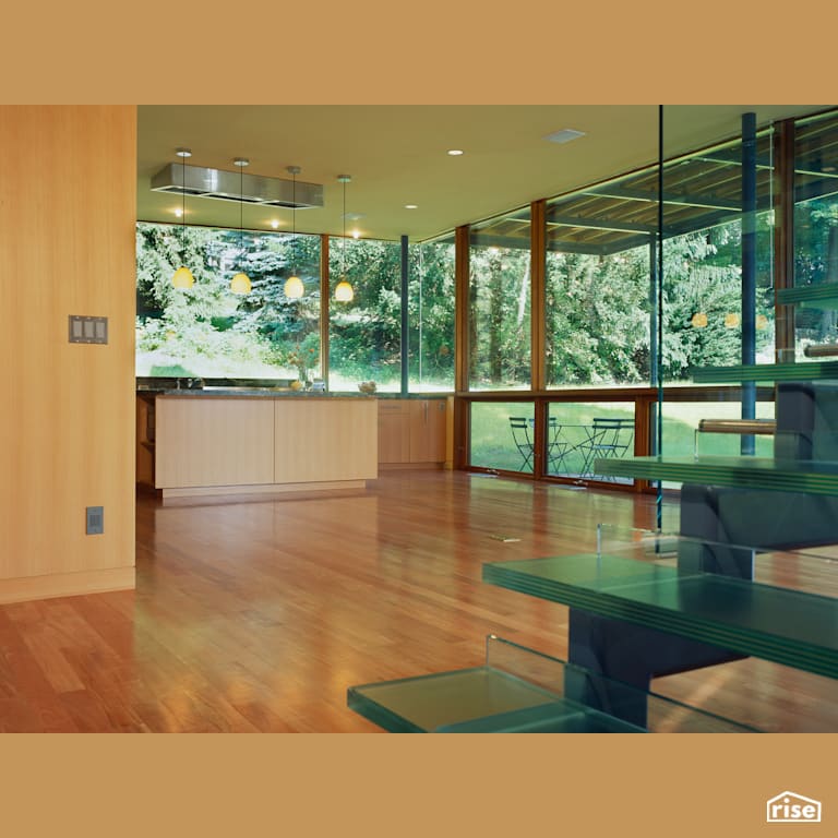 Copper House - Kitchen with Fixed Window by Charles Rose Architects