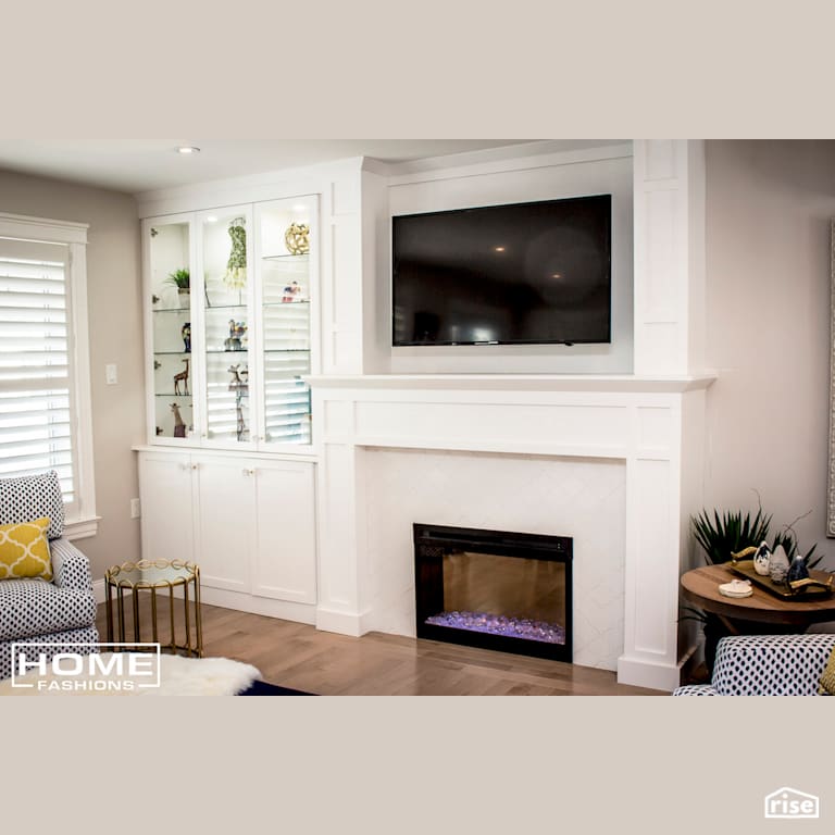 Home Fashions - Fireplace with Arabesque Tiles with Gas Fireplace by Home Fashions