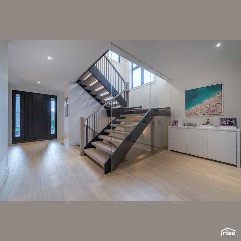 Hollywood stairs with Engineered Hardwood by Homes by Highgate