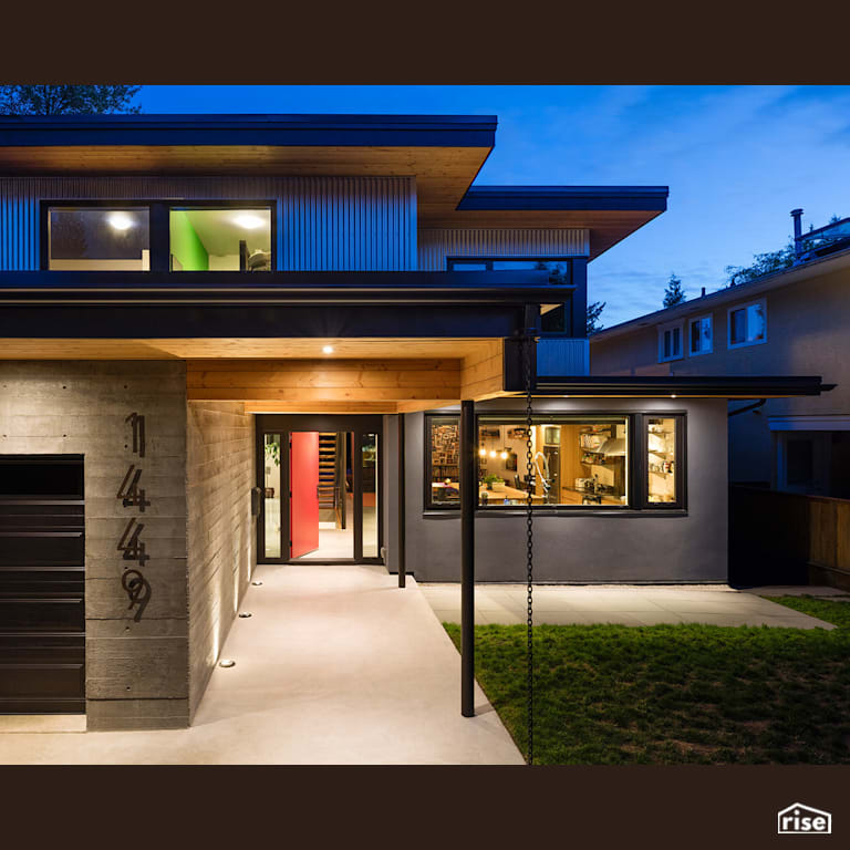 Exterior with Accent Outdoor Lighting by Naikoon Contracting