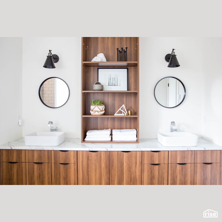 Gabe Acquin Bathroom with Low-Flow Bathroom Faucet by Reimagine Designs