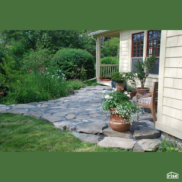 Exterior Walkway with Patio Stone by Earthworks Landscape & Design