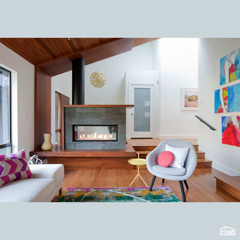 Deep Cove - Living Room with FSC Certified Hardwood by Pure Design Inc.